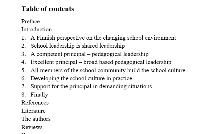 Educational Leadership in Finland – Principal’s role in building a sustainable school culture (softcover)